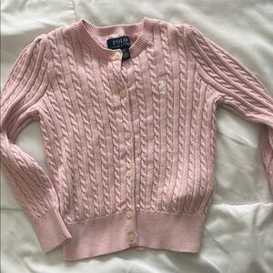 Polo by Ralph Lauren Light Pink Cable Knit Cardigan